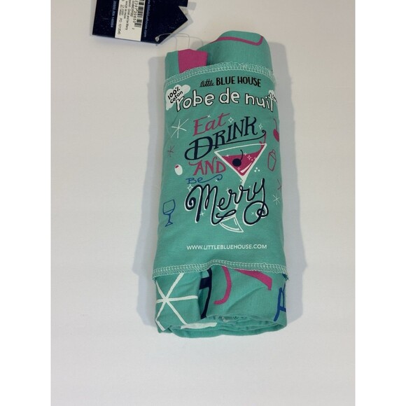 Hatley Little Blue House Christmas Sleepshirt NWT Women Cotton Nightshirt PJ - Picture 2 of 3